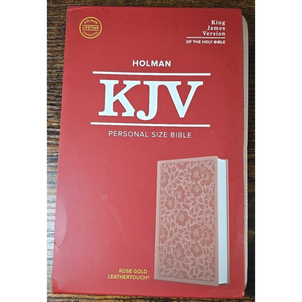 KJV Personal Size Bible Rose Gold Leather Touch by Holman Bible Publishers